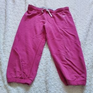 Nike Hot Pink cropped sweat pants Small Athleisure Barbiecore Relaxed Fit